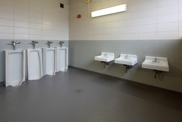 Yellow Walls Gray Urinals After